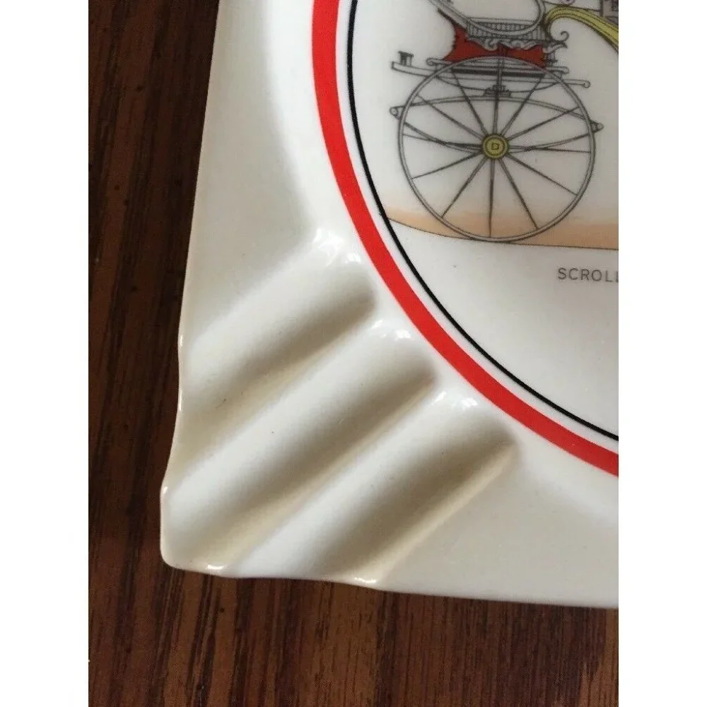 Vintage Porcelain Ashtray Scroll-Arched Caleche Coach‎ Executive Line 6” Square